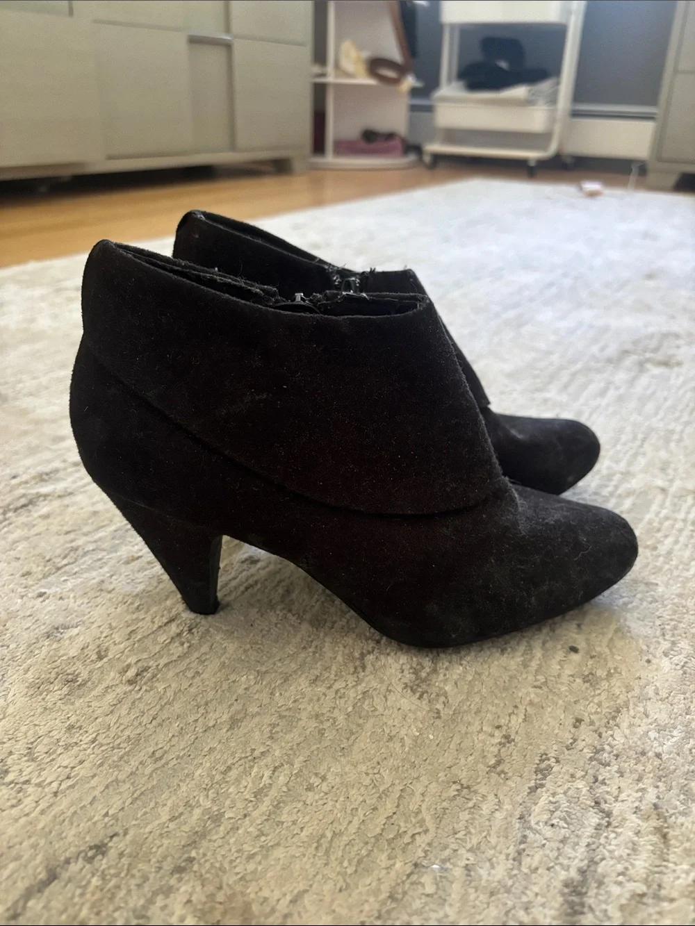 Black Women's Suede Ankle Booties